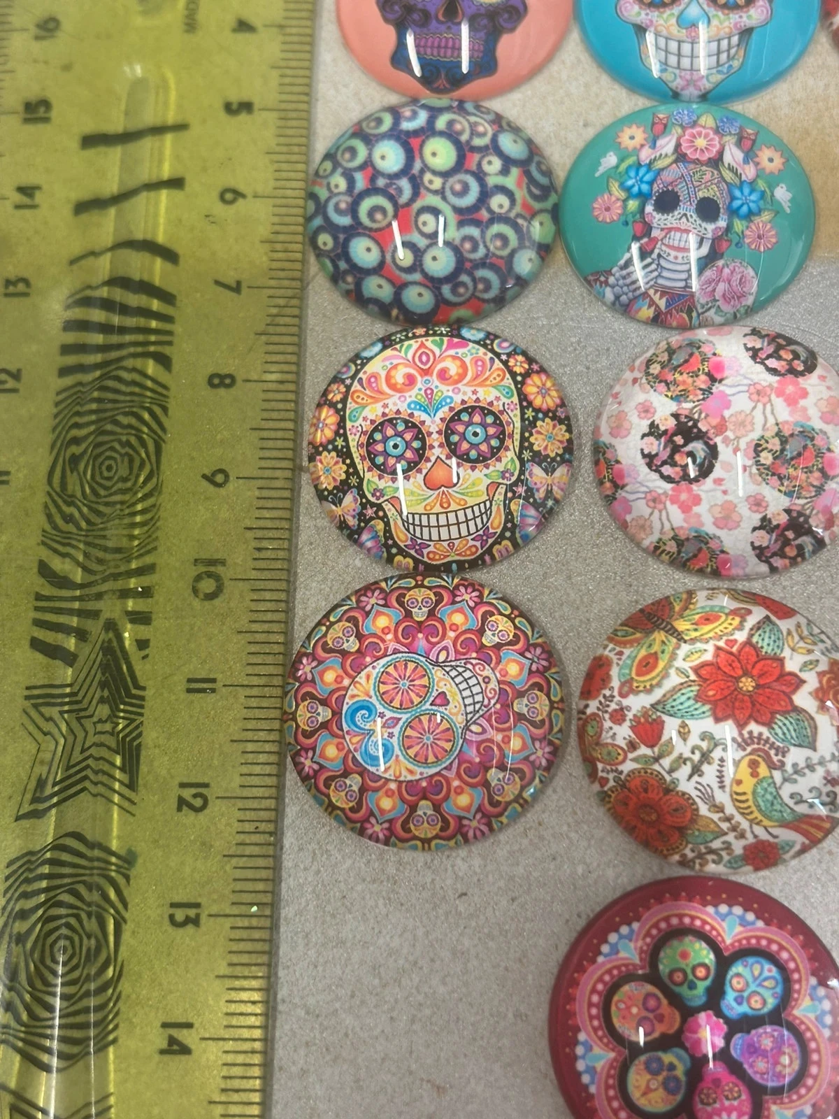 Lot de 13 cabochons verre 25mm + 6 acrylique paillettes offerts – photo 5